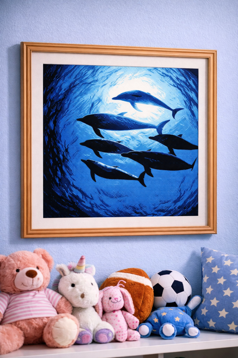 delfines kivarrható gobelin (al 015)