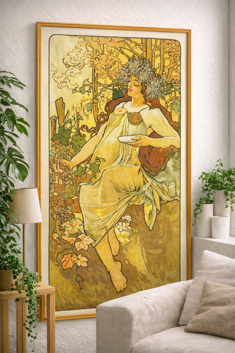 mucha évszakok sorozat Ősz kivarrható gobelin (mu 024) mucha évszakok sorozat Ősz kivarrható gobelin (mu 024)