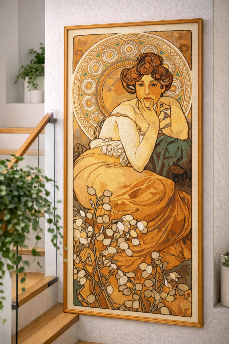 mucha kivarrható gobelin (mu 015) mucha kivarrható gobelin (mu 015)