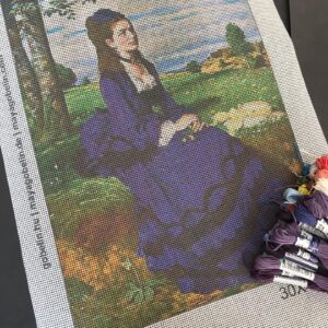 lila ruhás hölgy kivarrható gobelin (fe 055) lila ruhás hölgy kivarrható gobelin (fe 055)