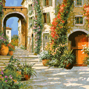 mediterrán városkép kivarrható gobelin (fe 135) mediterrán városkép kivarrható gobelin (fe 135)