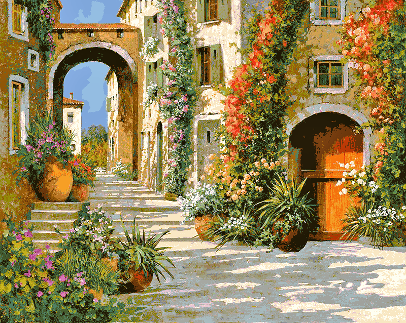 mediterrán városkép kivarrható gobelin (fe 135) mediterrán városkép kivarrható gobelin (fe 135)