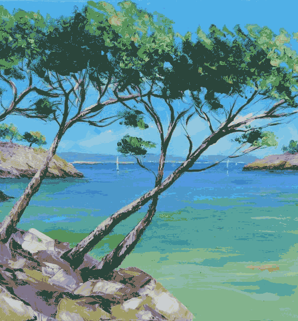 tengerpart kivarrható gobelin (fe 145)