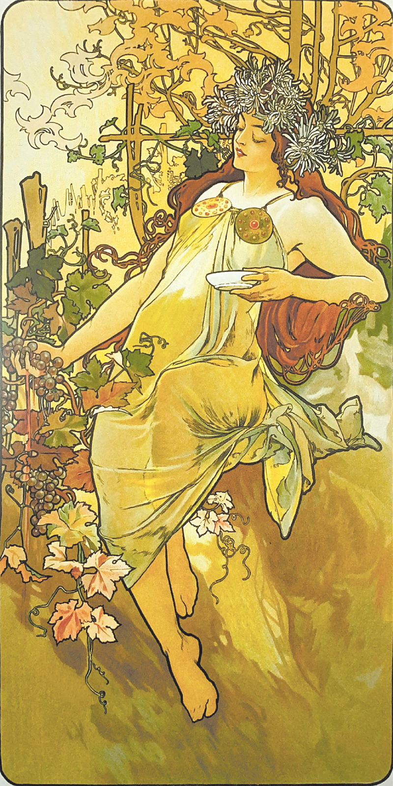 mucha évszakok sorozat Ősz kivarrható gobelin (mu 024) mucha évszakok sorozat Ősz kivarrható gobelin (mu 024)