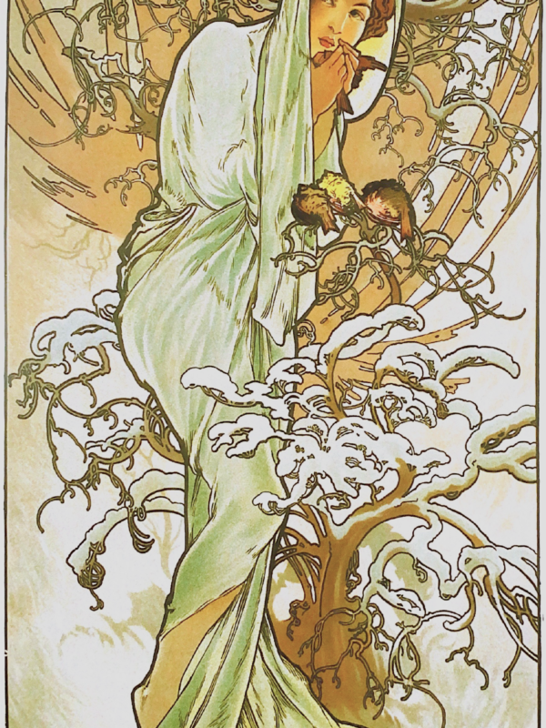 mucha évszakok sorozat tél kivarrható gobelin (mu 025)