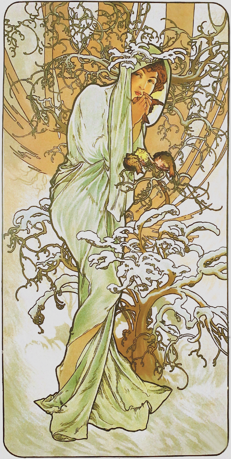 mucha évszakok sorozat tél kivarrható gobelin (mu 025)