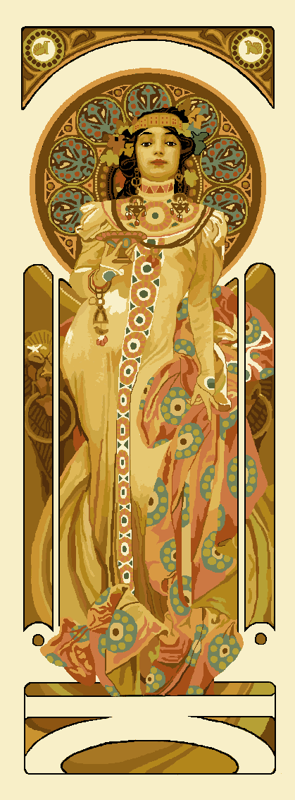 mucha kivarrható gobelin (mu 026) mucha kivarrható gobelin (mu 026)