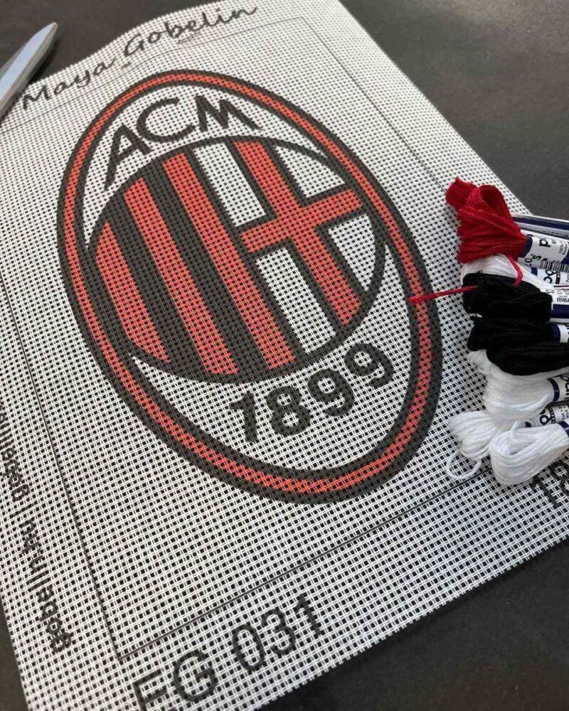 AC Milan címer kivarrható gobelin (Eg-031)