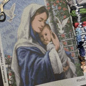 Mária  a kis Jézussal kivarrható gobelin (Fe-085)