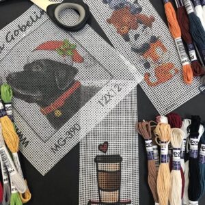 labrador kivarrható gobelin (mg 390 a) normál alapon 12x12 cm