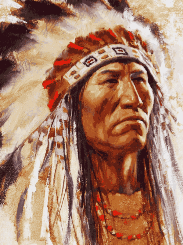 Apache indián kivarrható előfestett kivarrható gobelin (MG-009)