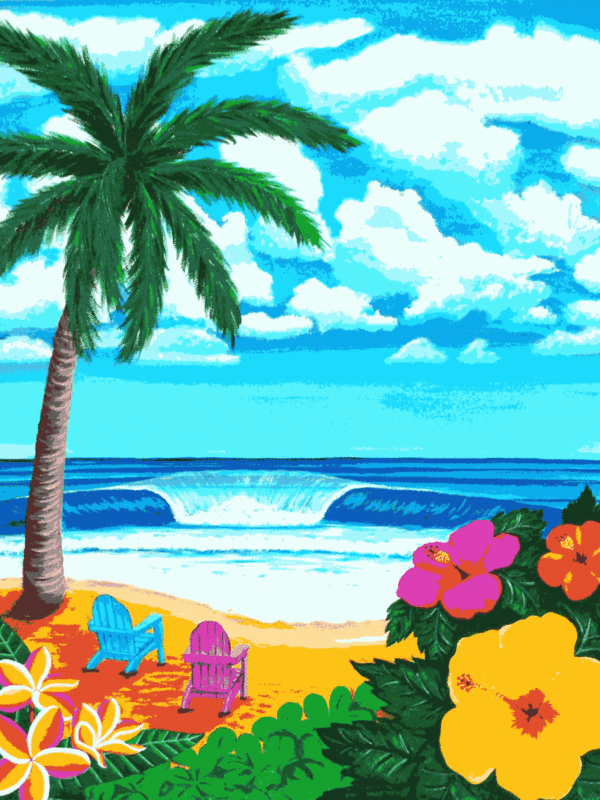 Hawaii stílus kivarrható gobelin (MG-023)