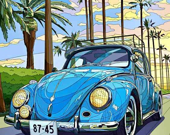 vw bogár kivarrható gobelin (mg 091)