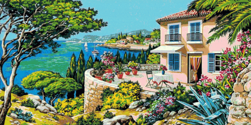 tengerparti nyugalom kivarrható gobelin (mg 139 a) tű alapon 80x40 cm