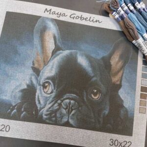 francia bulldog kivarrható gobelin (mg 220 a) normál alapon 40x30 cm