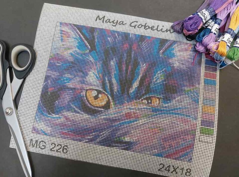 Macskaszemek színes festmény kivarrható gobelin (MG-226)