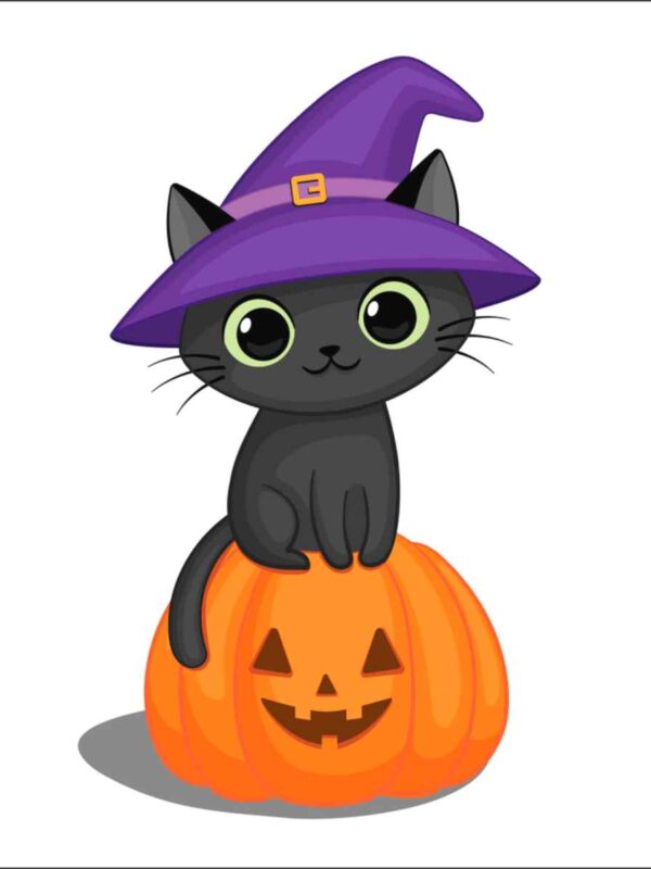Fekete halloween macska kivarrható gobelin (MG-235)