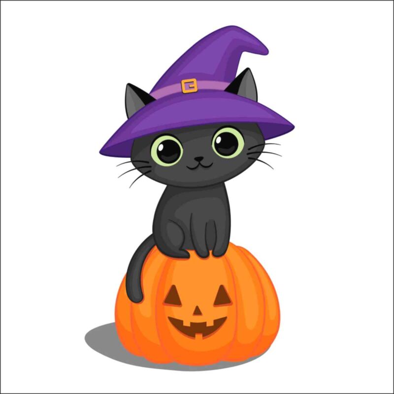 Fekete halloween macska kivarrható gobelin (MG-235)