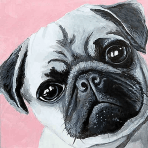 mopsz kivarrható gobelin (mg 402) normál alapon 20x20 cm