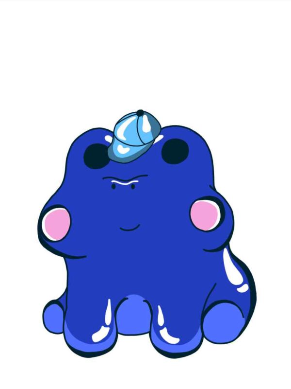 Kis kék béka kivarrható gobelin (MG-514)
