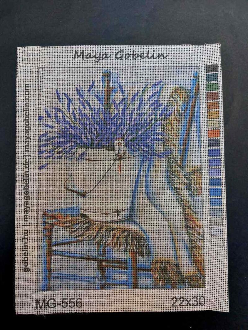 vintage levendula vödörben kivarrható gobelin (mg 556)