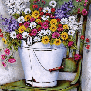 vintage virágcsokor kivarrható gobelin (mg 558 a) tű alapon 22x30 cm