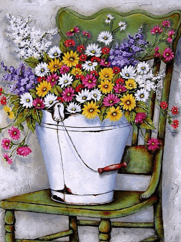 vintage virágcsokor kivarrható gobelin (mg 558 a) tű alapon 22x30 cm