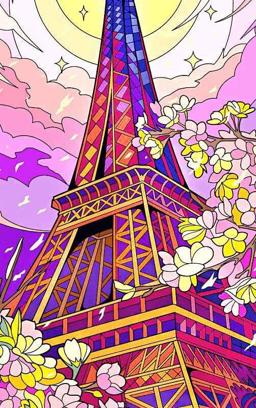 eiffel torony, párizs kivarrható gobelin (mg 681)