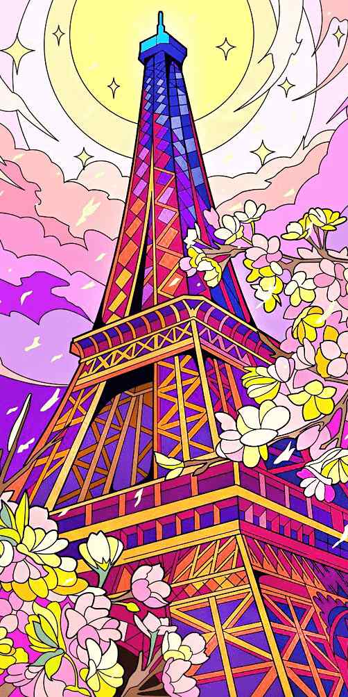 eiffel torony, párizs kivarrható gobelin (mg 681)