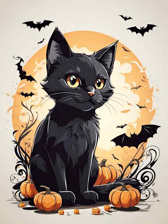halloween sorozat fekete macska kivarrható gobelin alap (mg 690)