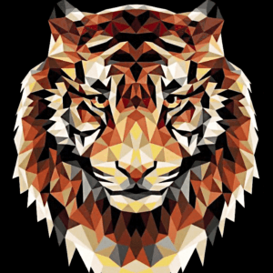 tigris mozaik kivarrható gobelin (mg 715 a) normál alapon 18x24 cm