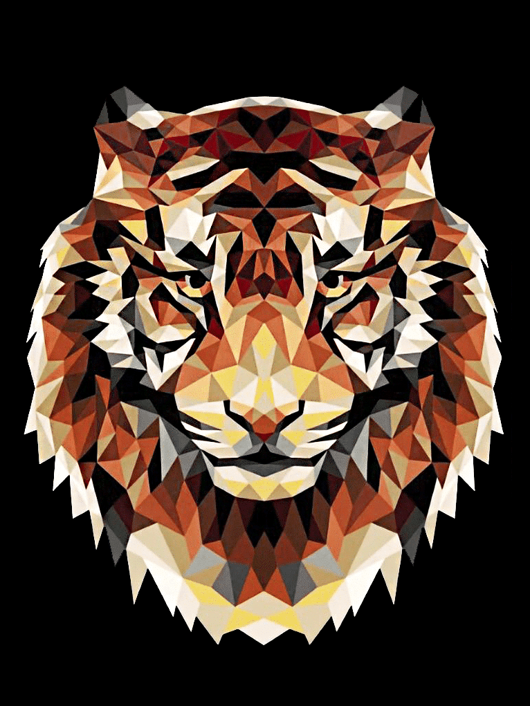 tigris mozaik kivarrható gobelin (mg 715 a) normál alapon 18x24 cm