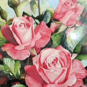 rózsabokor (mg 863 a) kivarrható gobelin tű alapon 22x30 cm
