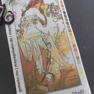mu-023-1 Mucha évszakok sorozat - Nyár- kivarrható gobelin (Mu-023)