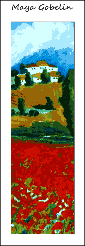 mediterrán könyvjelző kivarrható gobelin 8x20 cm (kÖ 003)