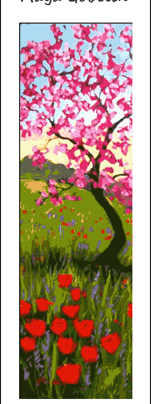 cseresznyefa könyvjelző kivarrható gobelin 8x20 cm (kÖ 004)