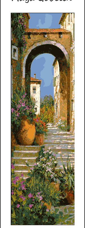 mediterrán könyvjelző kivarrható gobelin 8x20 cm (kÖ 005)