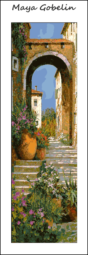 mediterrán könyvjelző kivarrható gobelin 8x20 cm (kÖ 005)