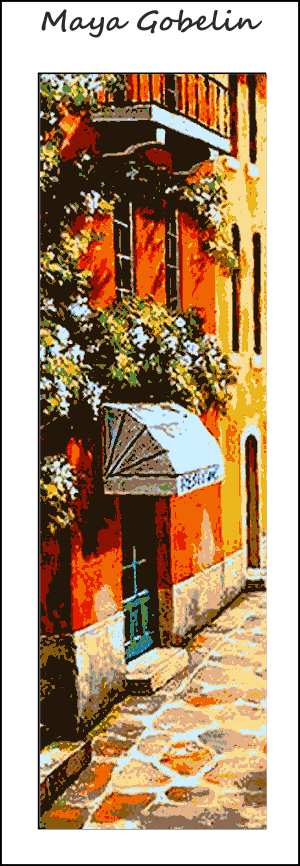 mediterrán könyvjelző kivarrható gobelin 8x20 cm (kÖ 007)