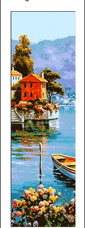 mediterrán könyvjelző kivarrható gobelin 8x20 cm (kÖ 008)