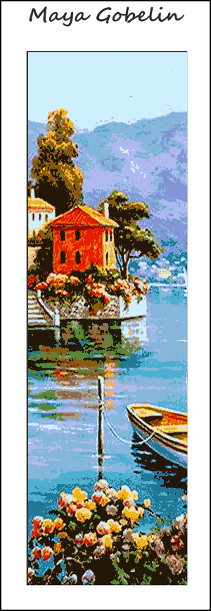 mediterrán könyvjelző kivarrható gobelin 8x20 cm (kÖ 008)