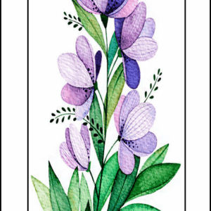 lila virág kivarrható gobelin könyvjelző 6x20 cm (kÖ 046)