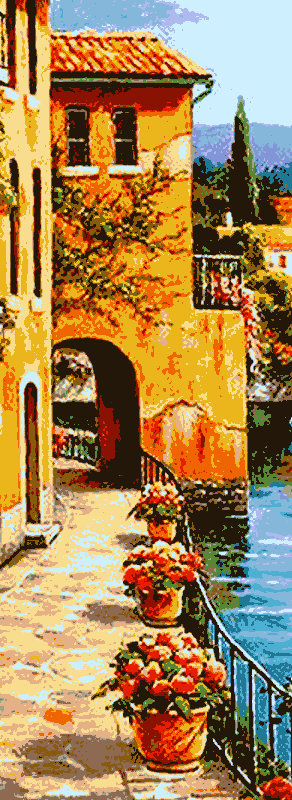 mediterrán könyvjelző kivarrható gobelin 8x20 cm (kÖ 006)