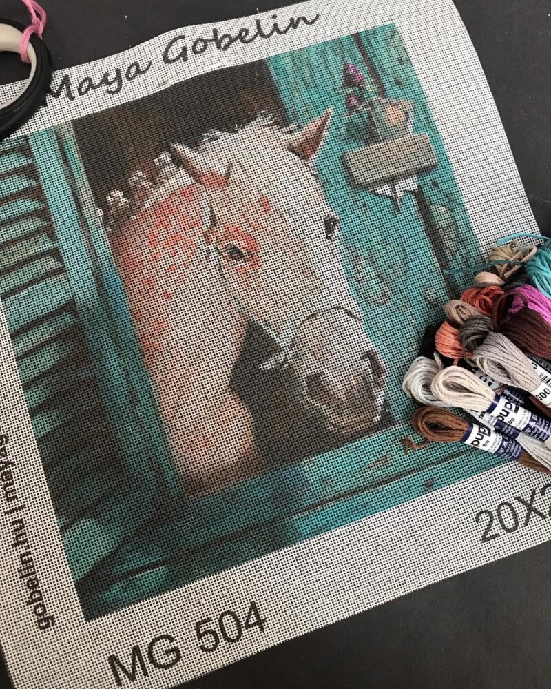 póni az istállóban kivarrható gobelin (mg 504)