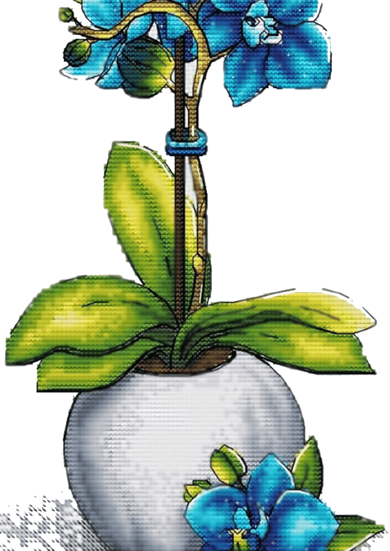 kék orchidea kivarrható gobelin (mg 763)