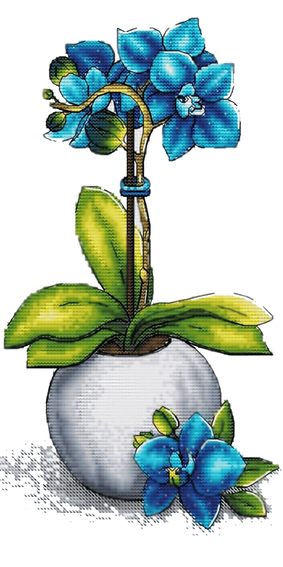 kék orchidea kivarrható gobelin (mg 763)