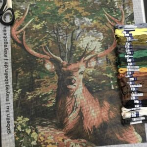 szarvasbika kivarrható gobelin (mg 059)
