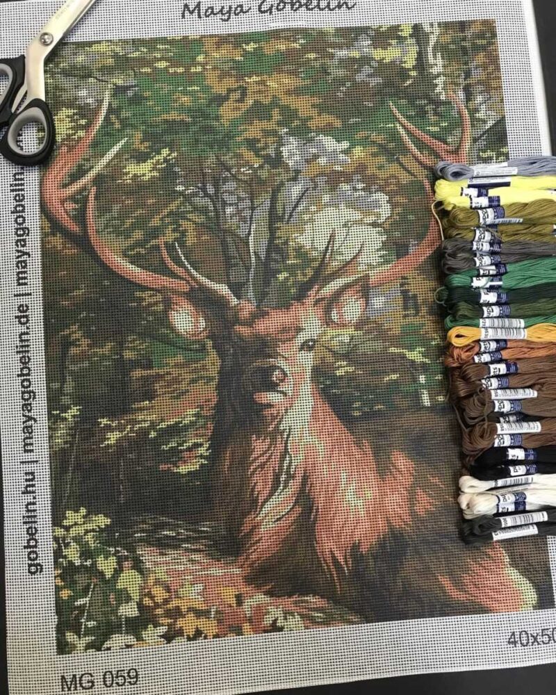 szarvasbika kivarrható gobelin (mg 059)