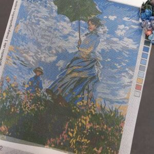 nő esernyővel kivarrható gobelin (mg 062)