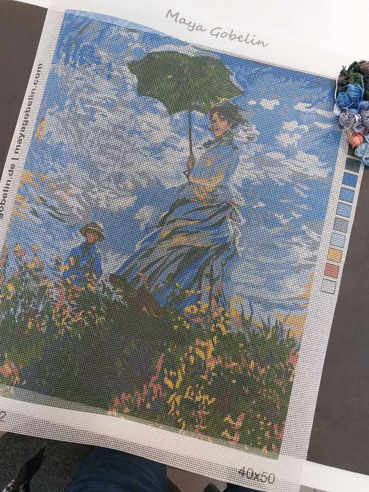 nő esernyővel kivarrható gobelin (mg 062) nő esernyővel kivarrható gobelin (mg 062)